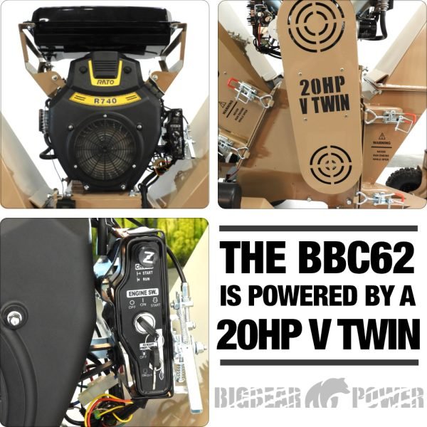 BigBear Power BBC62 Tornadic Wood Chipper 6" 20 HP V-Twin Engine Gas Powered Commercial Self Feeding Electric Start New